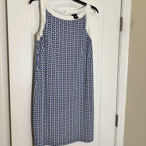 Ann Taylor Blue & White Sleeveless Dress – Size M (#537)